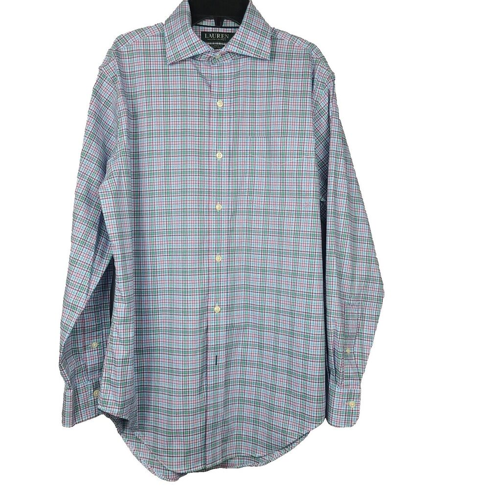 Lauren Ralph Lauren Classic Fit Non Iron Button Front men's dress Shirt Size 15